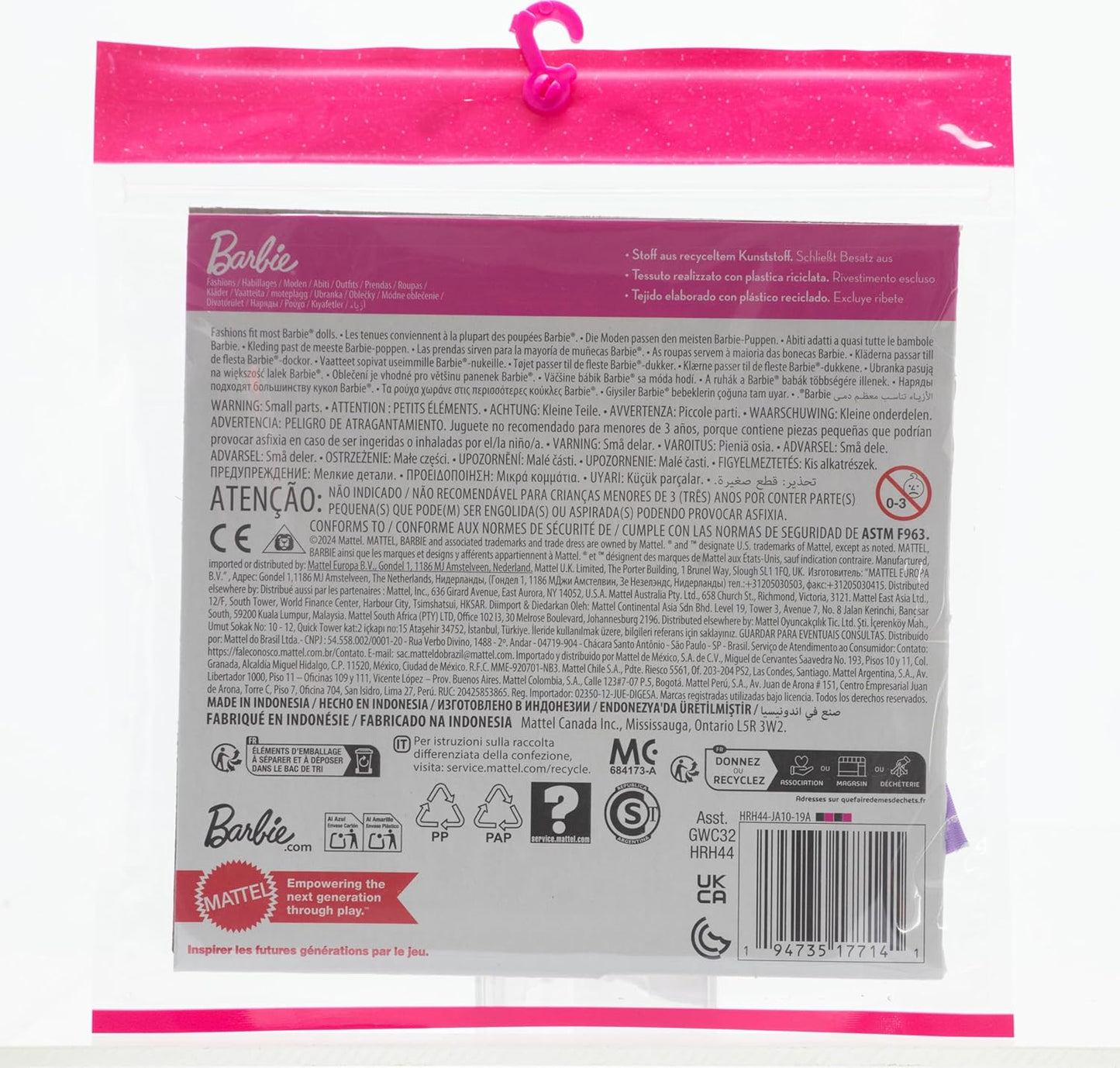 Barbie Clothes, Doll Fashions and Accessories Set Featuring 2 Complete Mermaid-Themed Outfits, Including Dress, Top, Skirt, and More