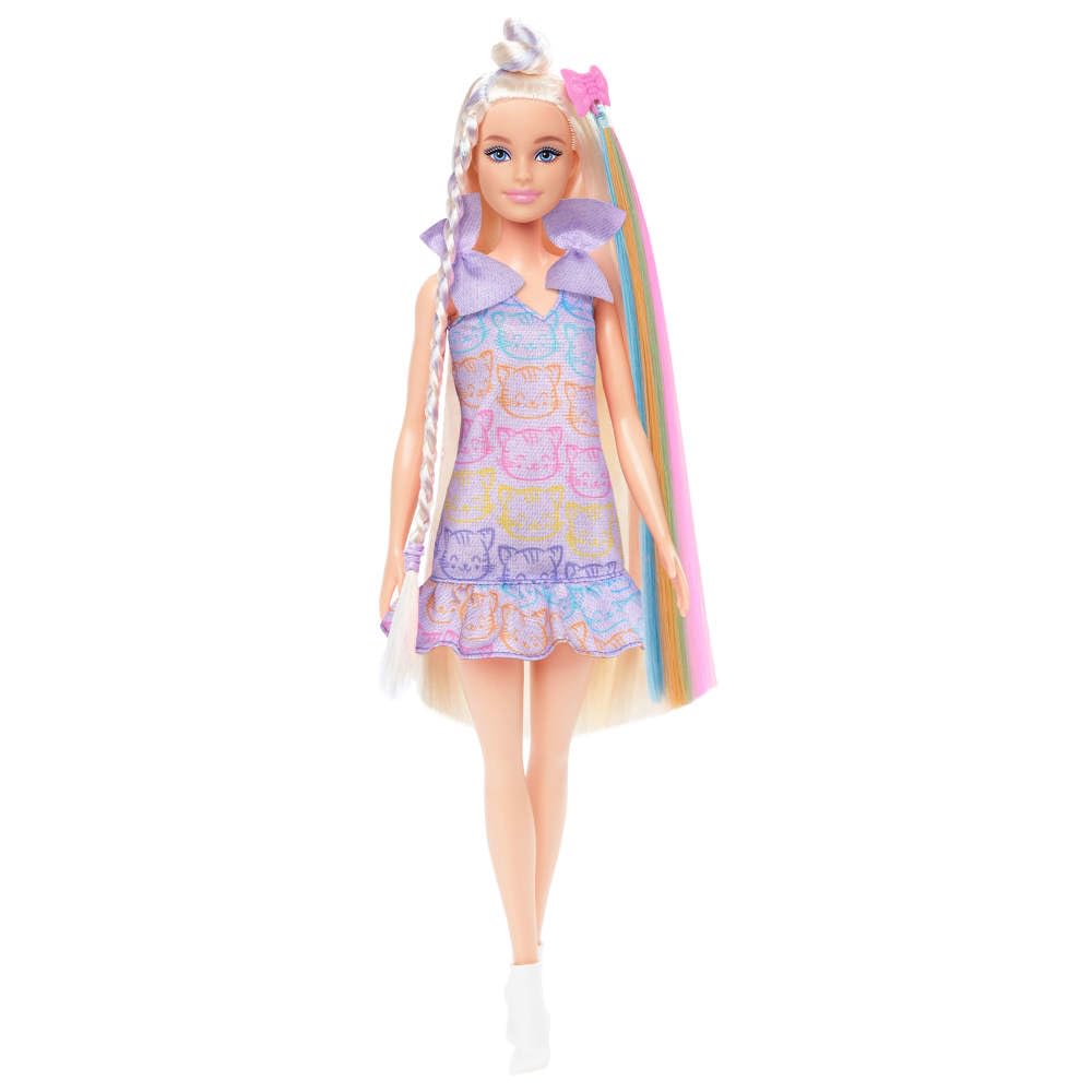 Barbie Fun & Fancy Doll & Accessories, Blonde Fashion Doll with Extra-Long Hair & 2 Looks, Including Silver Metallic Dress & Hair Extension
