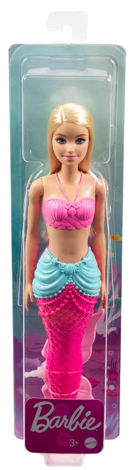 Barbie Dreamtopia Mermaid Doll (Brunette) with Multi-Colored Mermaid Tail, Toy for Kids Ages 3 Years Old and Up