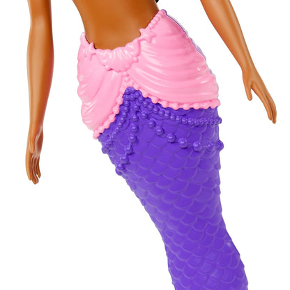 Barbie Dreamtopia Mermaid Doll (Brunette) with Multi-Colored Mermaid Tail, Toy for Kids Ages 3 Years Old and Up
