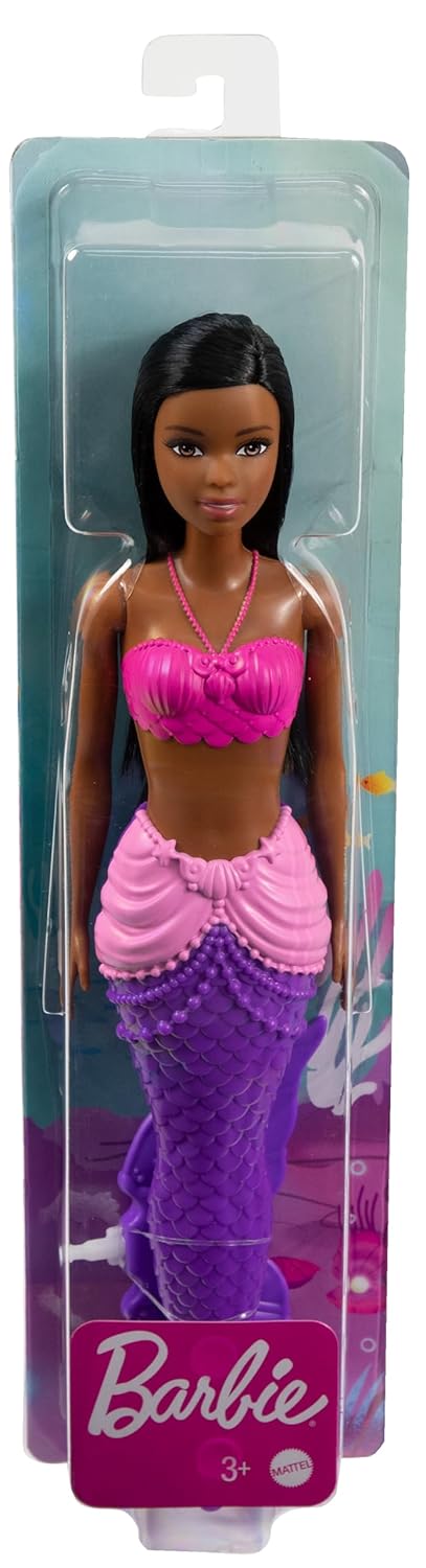 Barbie Dreamtopia Mermaid Doll (Brunette) with Multi-Colored Mermaid Tail, Toy for Kids Ages 3 Years Old and Up