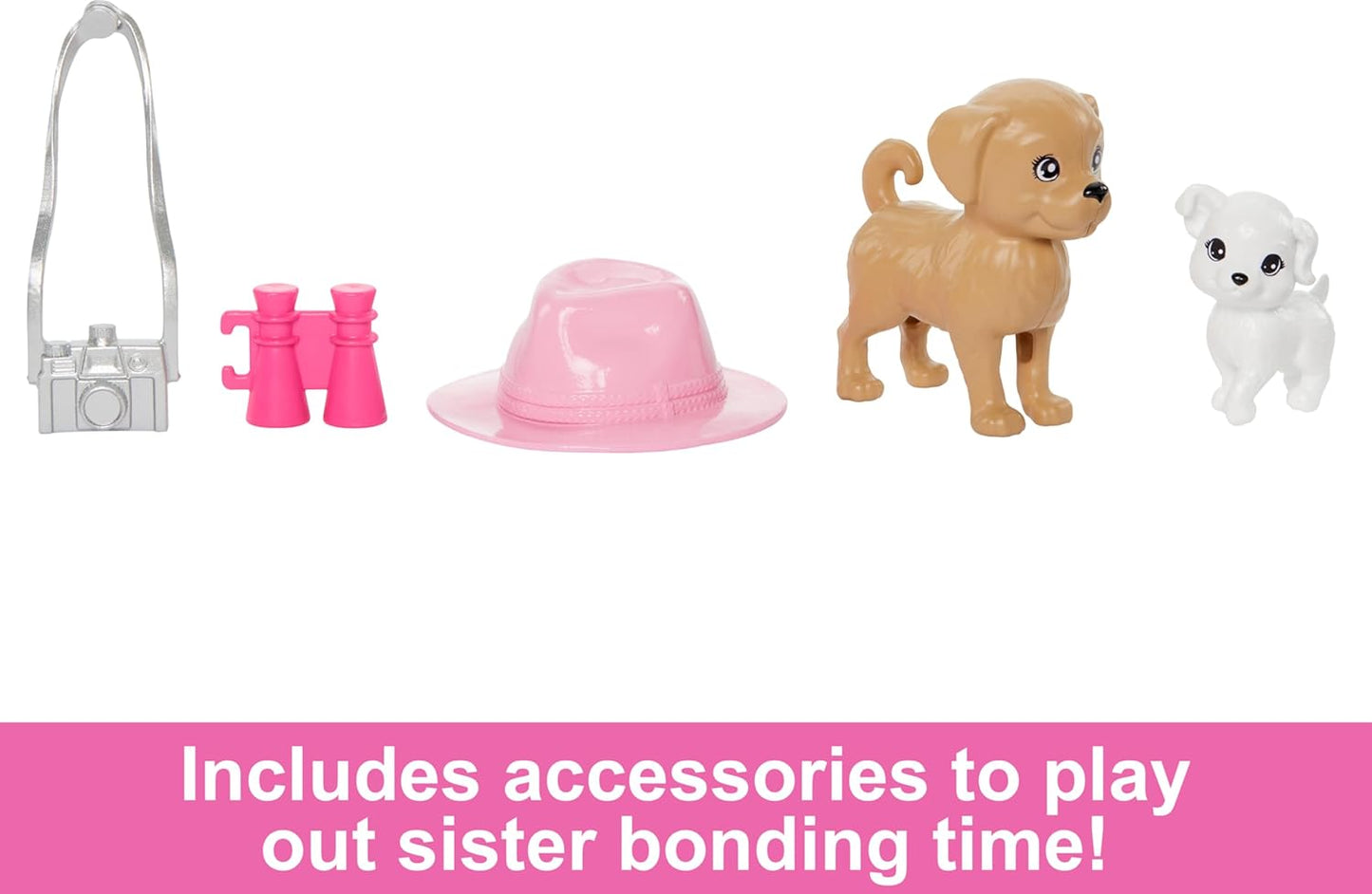 Barbie & Stacie Doll Set with 2 Pet Dogs & Accessories, Dolls with Blonde Hair & Blue Eyes, Summer Clothes