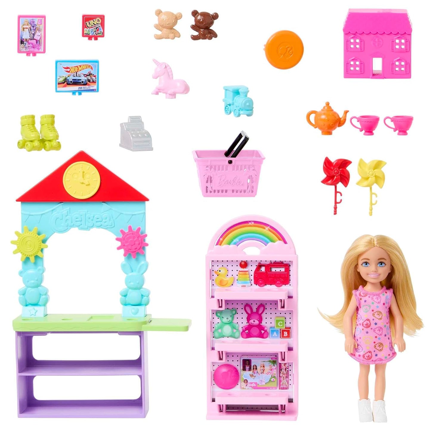 Barbie Chelsea Can Be… Toy Store Playset with Small Blonde Doll, Counter & Display Furniture & 15 Accessories, Like Mini Toys