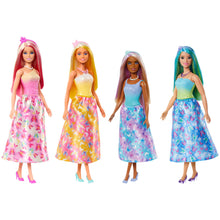 Barbie Royal Doll with Brightly Highlighted Fantasy Hair, Colorful Accessories, Yellow Ombre Bodice and Butterfly-Print Skirt