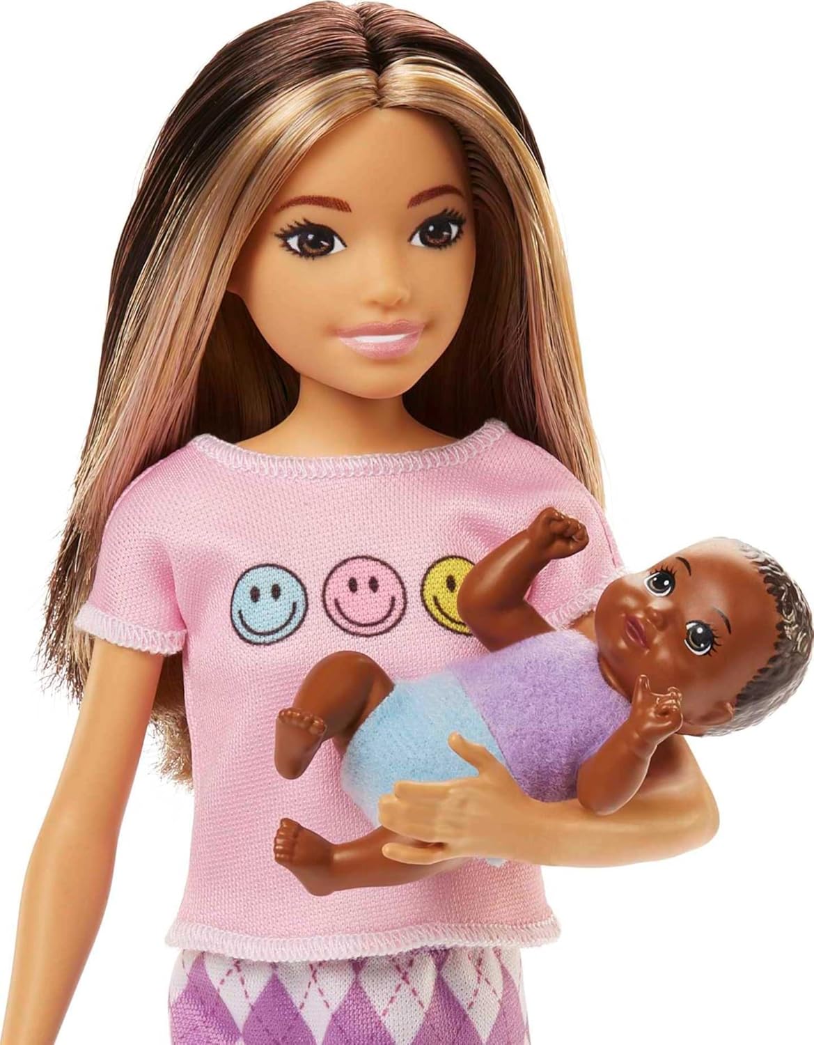 Barbie Dolls and Accessories, Brunette Skipper™ Doll with Baby Figure and 5 Accessories, Babysitters Inc.™ Playset