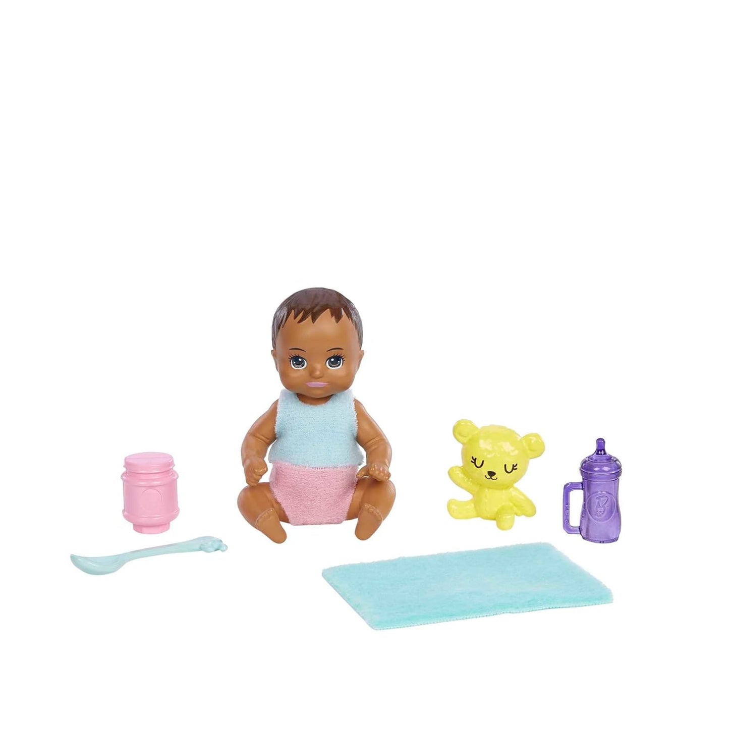 Barbie Dolls and Accessories, Brunette Skipper™ Doll with Baby Figure and 5 Accessories, Babysitters Inc.™ Playset