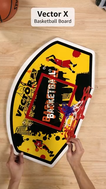 Vector X Basketball Board for Outdoor Wall Mountable 5 No Basket Ball Ring Hoop with Net for Kids, Men, Adults