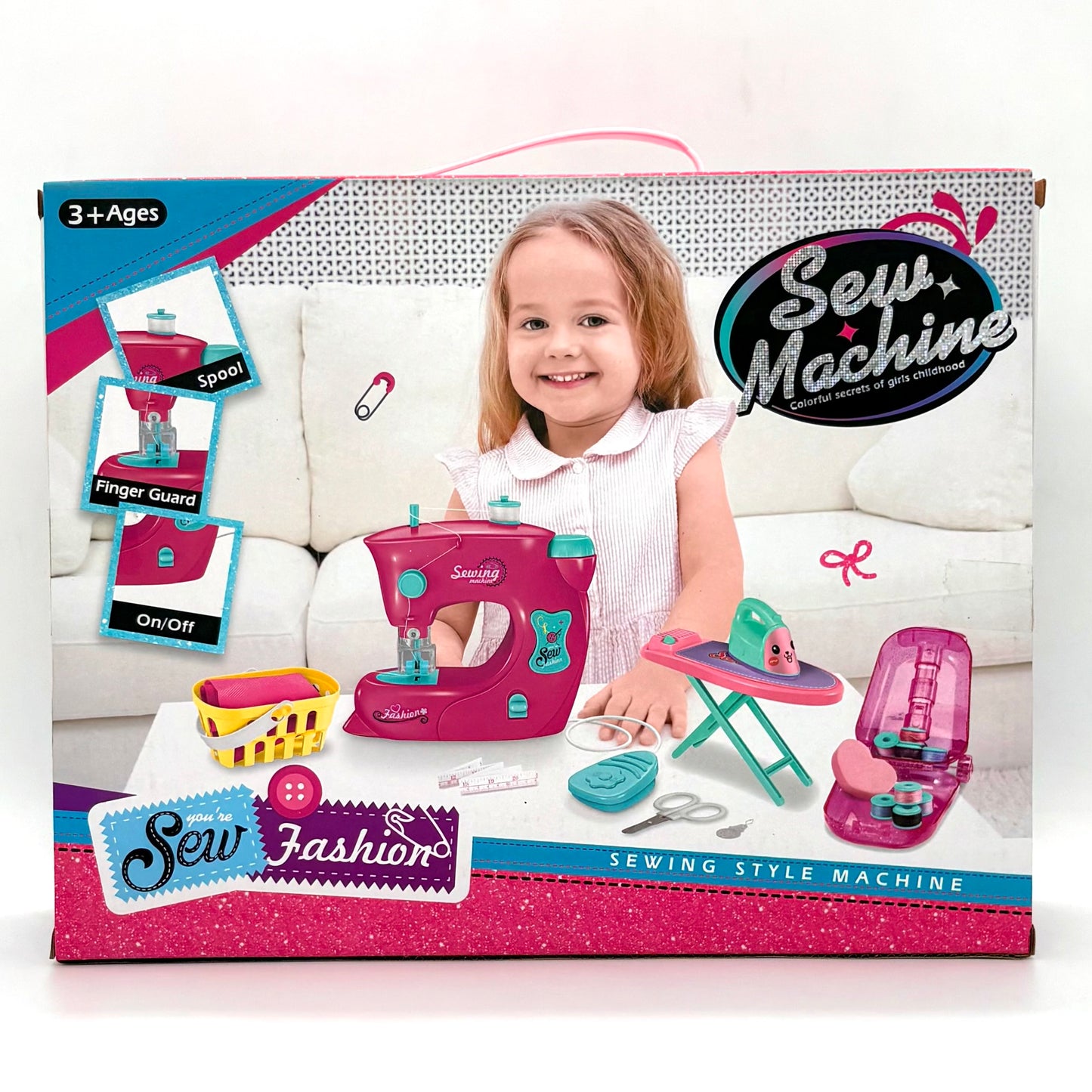 Kids Sewing Style Machine Playset With Iron