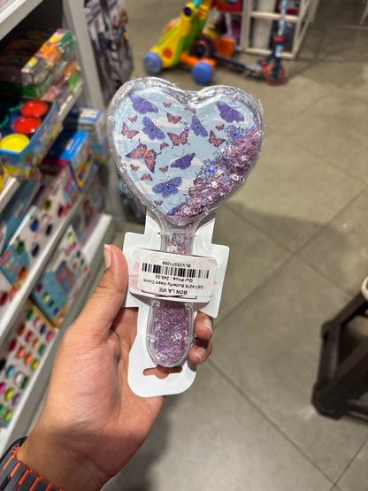 Heart Shape Butterfly Glitter Comb