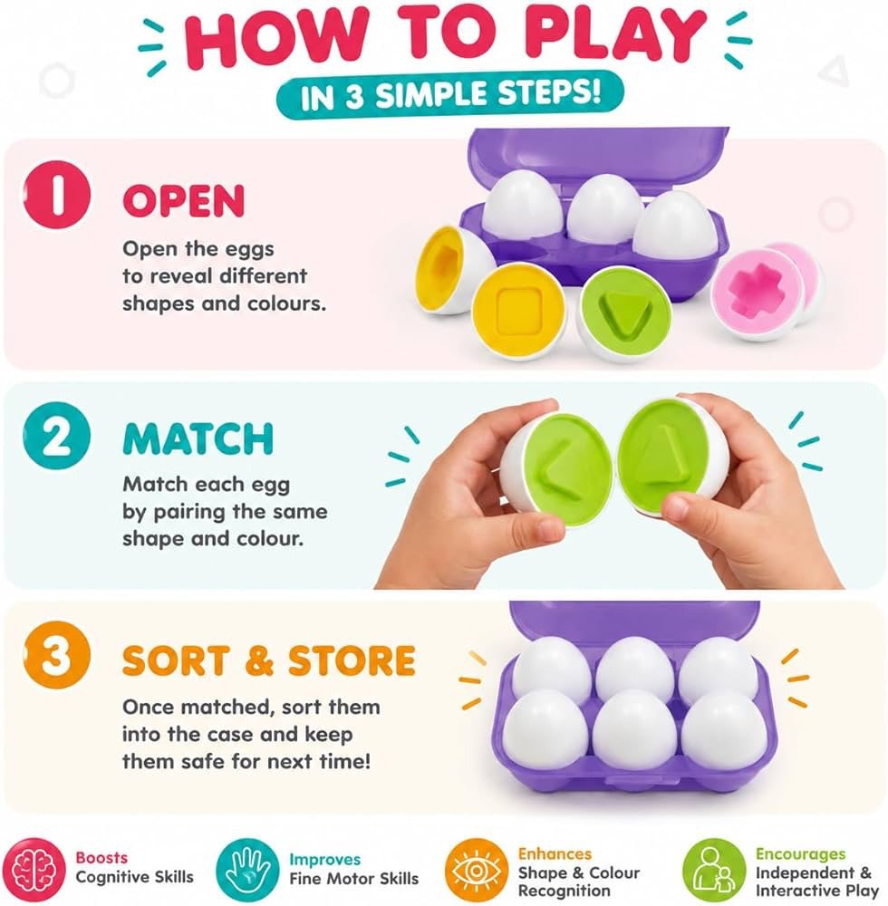 Toymate Smarty Eggs Matching Puzzle Set.