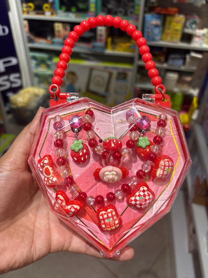 Red Heart Shape Kids Jewellery Set