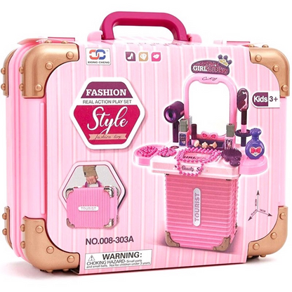 Fashion Style 3-in-1 Pretend Play Beauty Vanity Set for Girls