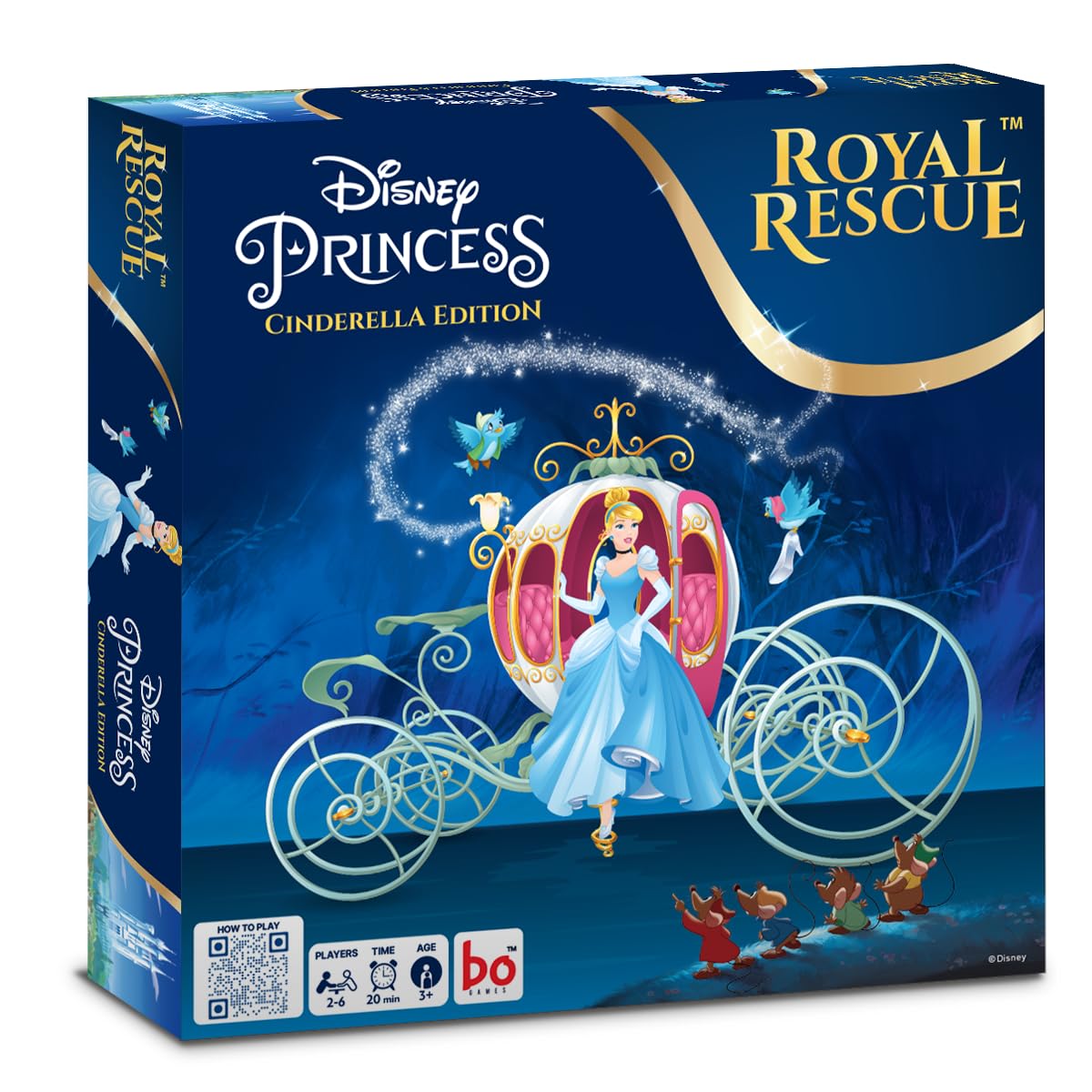 Borad Royal Rescue, Cinderella Edition, Roll the Die: Fun Board Game with Cards and Riddles, 3Y+, 2 to 6 Players
