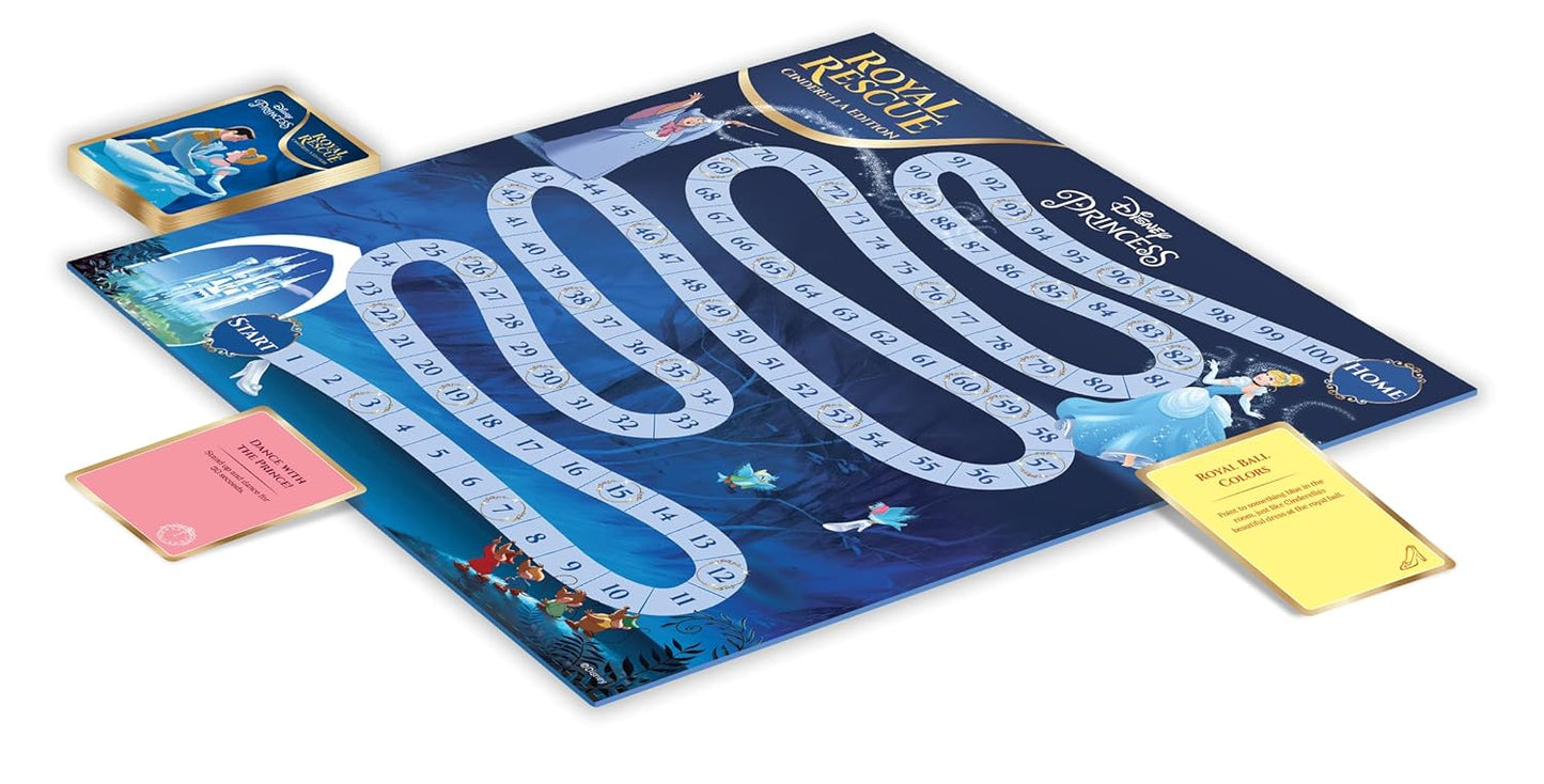 Borad Royal Rescue, Cinderella Edition, Roll the Die: Fun Board Game with Cards and Riddles, 3Y+, 2 to 6 Players