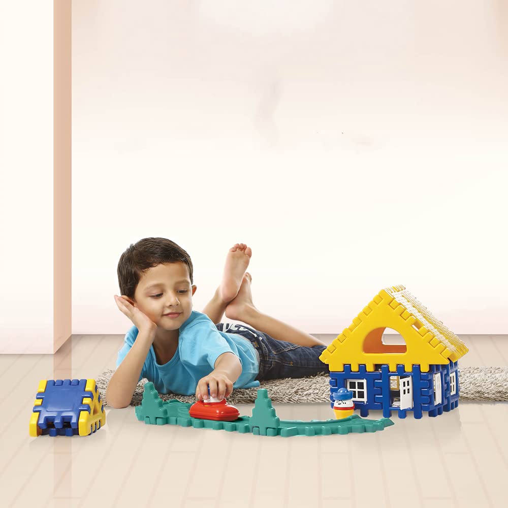 OK Play Build a Home, Building Blocks Toys for Kids, Interlocking Blocks, Early Learning Educational Toy for Kids, Multicolor, 2 to 10 Years