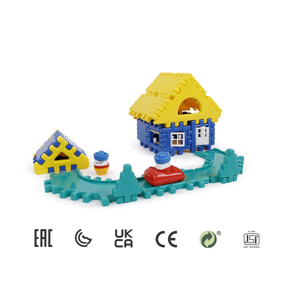 OK Play Build a Home, Building Blocks Toys for Kids, Interlocking Blocks, Early Learning Educational Toy for Kids, Multicolor, 2 to 10 Years