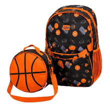 Basketball Print School Bag with Detachable Pouch