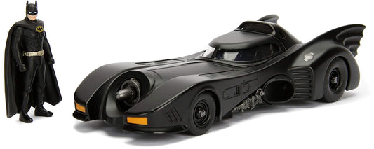 Jada 1:24 1989 Batmobile Toy Vehicle With Batman Action Figure, Black