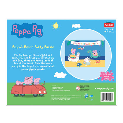 Funskool-Peppas Beach Party,Educational,48 Pieces,Puzzle,for 3 Year Old Kids and Above,Toy, Multicolor