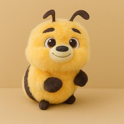 Plush Honey Bee Stuffed Animal Toy, Yellow and Black, Soft and Cuddly