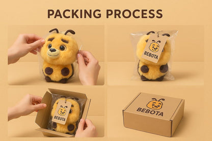 Plush Honey Bee Stuffed Animal Toy, Yellow and Black, Soft and Cuddly