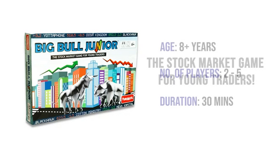 Funskool Games Stock Market and Trade Strategy for Young Traders, Kids and Family Big Bull Junior Board Game (2 - 5 Players, Multicolor, 8 and Above)