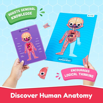 Bloomingo My Super Human Body: 5 Interactive Layers with 90 Magnetic Puzzle Pieces to Learn About The Human Skeleton Muscles & Organs | STEM Educational Science Toy Best Birthday Gift for Kids Age 5+