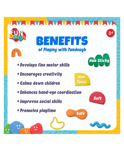 Funskool-Fundough Compound Box of Colours, 600gms, (12×50 GMS) Multicolour, Dough, Toy, Shaping, Sculpting, 3 Years