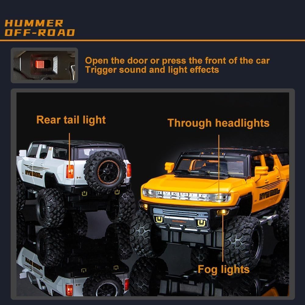 Die-Cast Hvmmer Off-Road Model Car  with Light & Sound 1:24 Scale
