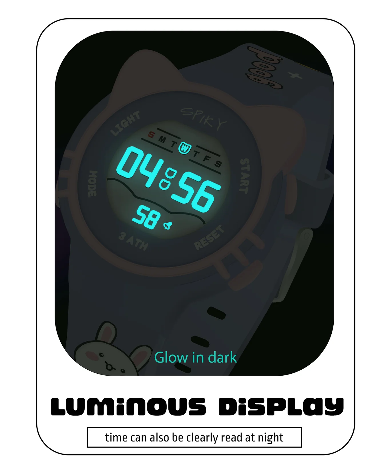 Spiky Spkeva17 Round Cat Shaped Digital Watch