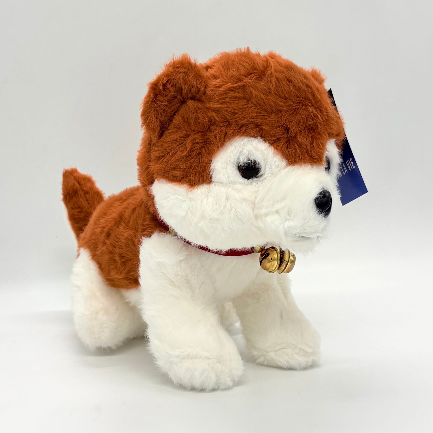 Cute Brown Husky Puppy Soft Toys with Bell 30 Cm