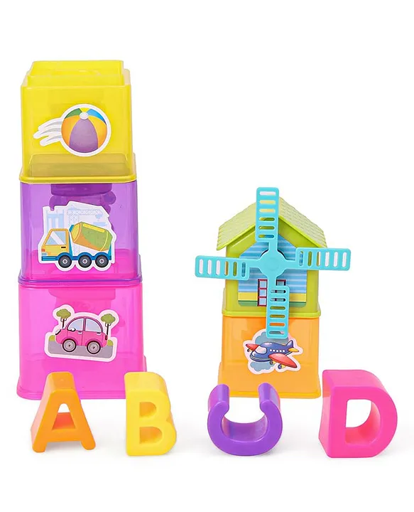 Toymate Windmill ABC Tower Stack Block Game