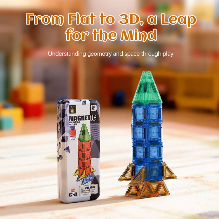 Mini Magnetic Building Tiles Set – 32 Pcs