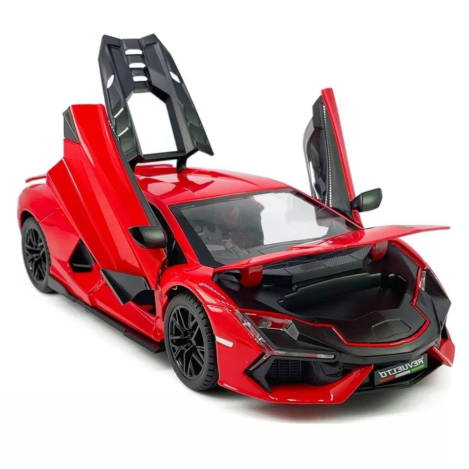 Diecast 1:24 Scale Alloy Sports Car Model with Scissor Doors, Smoke Effect, Lights & Sound
