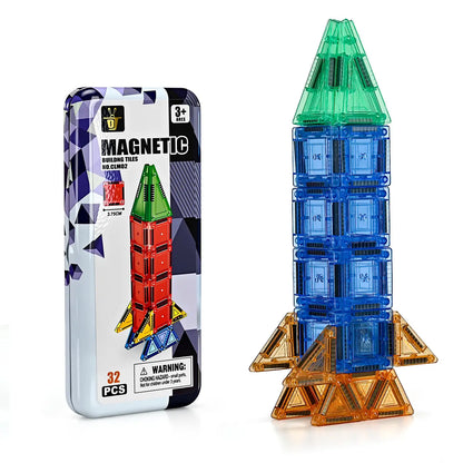 Mini Magnetic Building Tiles Set – 32 Pcs