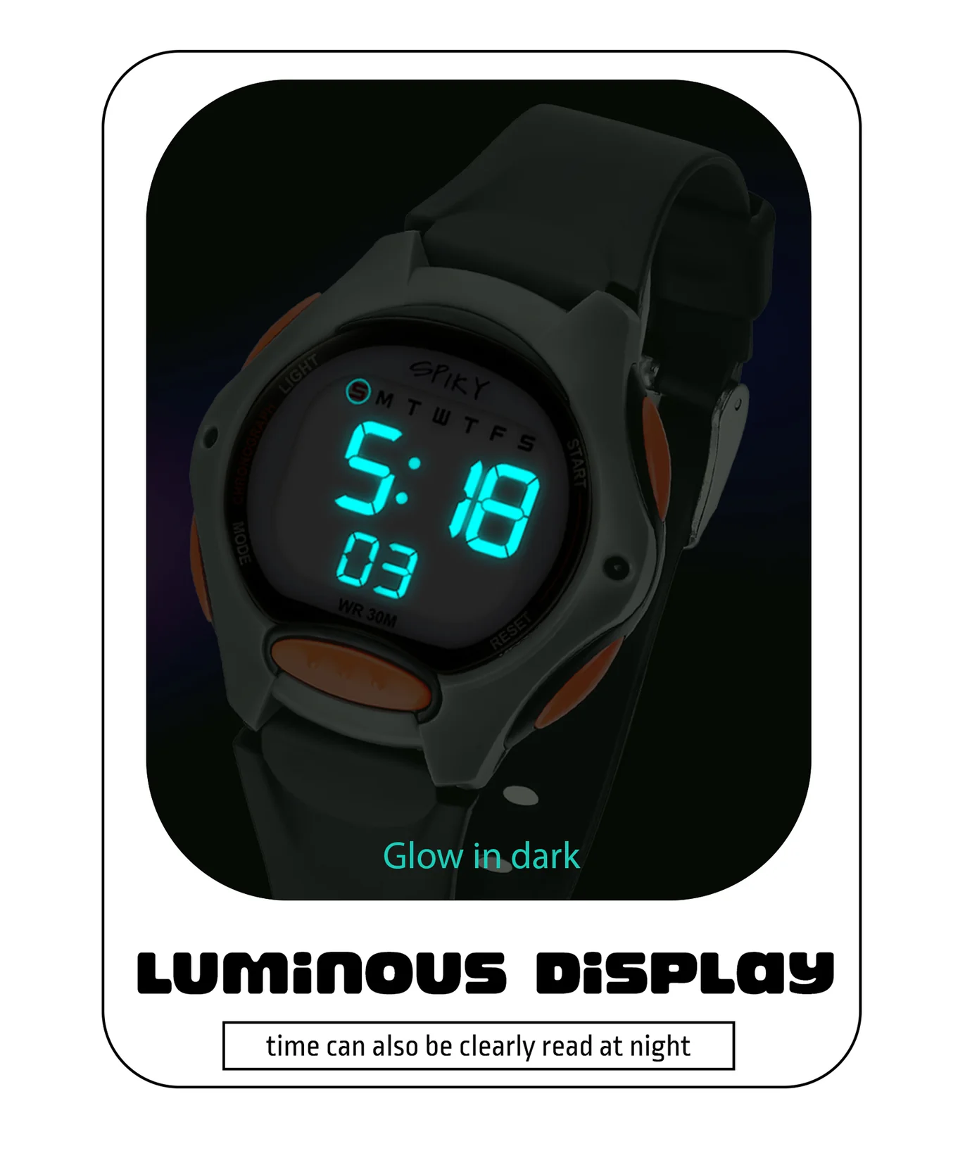 Spiky Spkeva2 Round Digital Kids Sports Watch