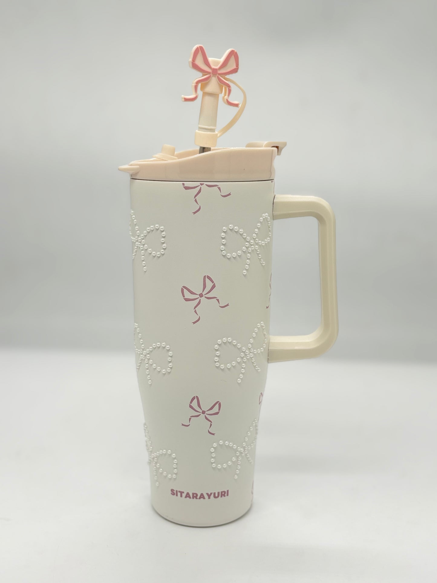 Bow Pearl Insulated Tumbler 1200ml with Straw