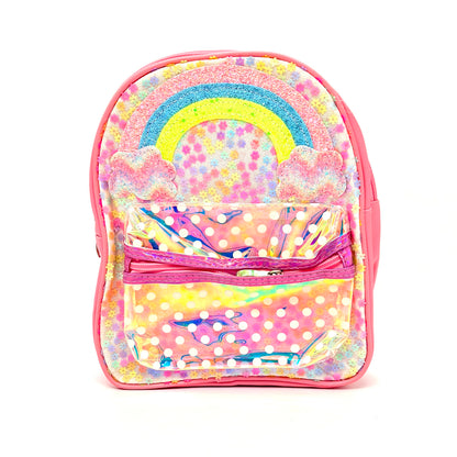 Girls Rainbow Glitter Sequin School Backpack