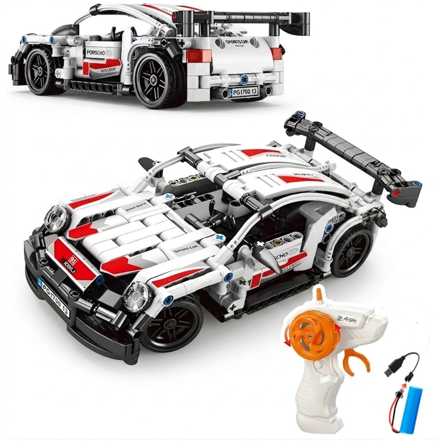Block RC Racing Car – 1:16 Scale, 389 Pcs, 2.4GHz Remote Control