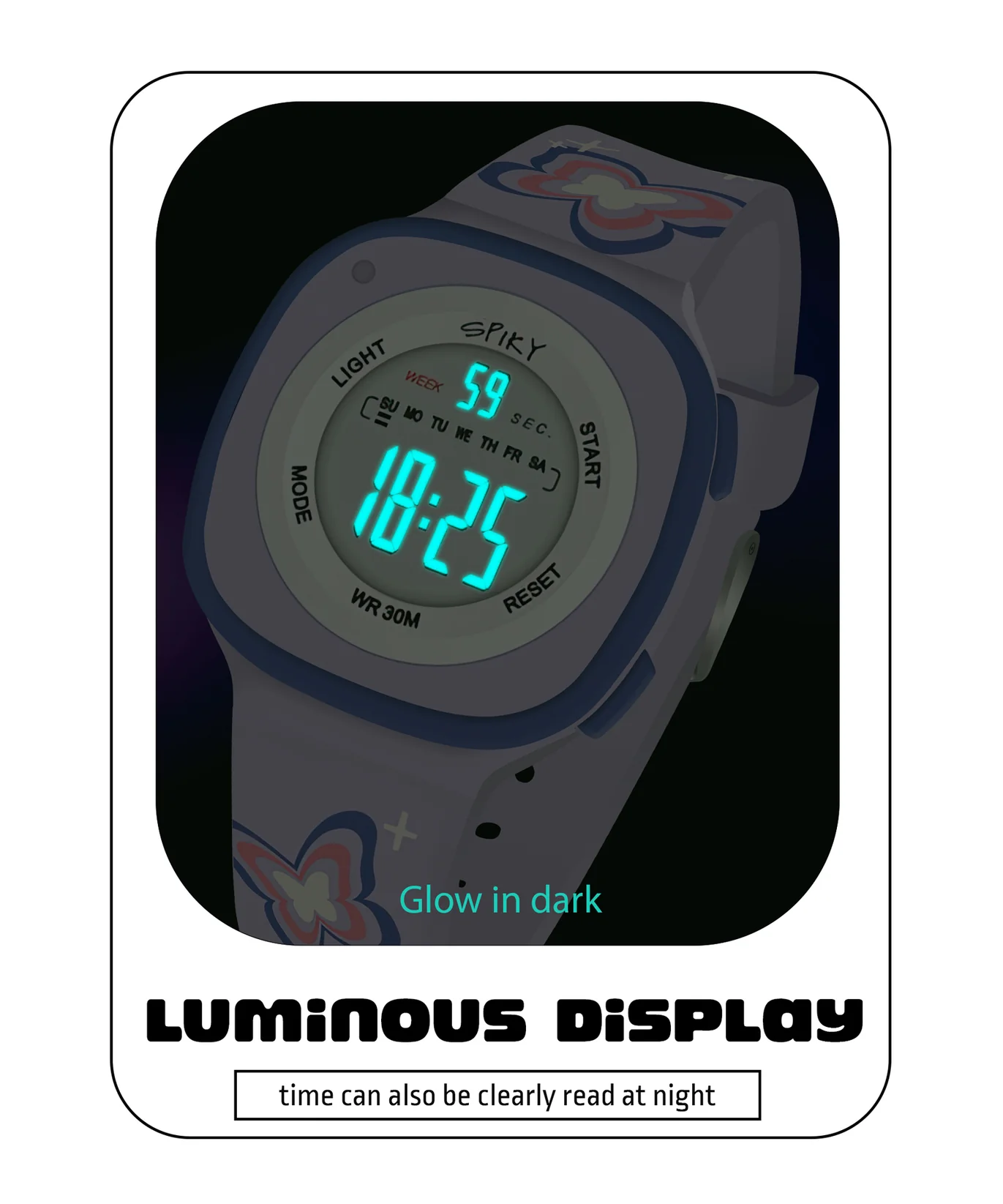 Spiky Spkeva15 Square Digital Watch for Kids