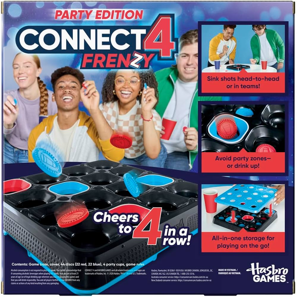Hasbro Connect 4 Frenzy Party Edition Game Box