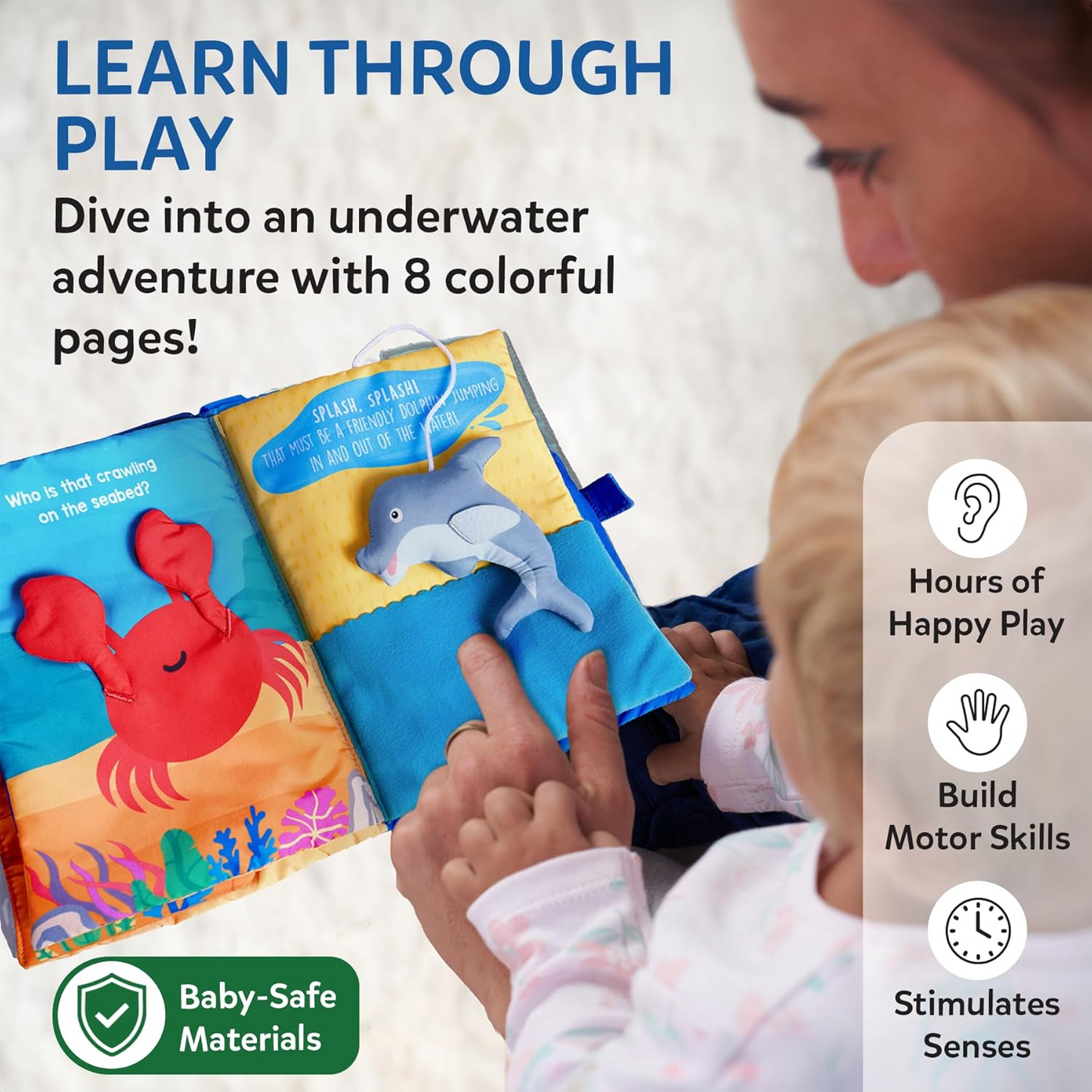 Skillmatics Peek-A-Boo! Under The Sea cloth book for babies.