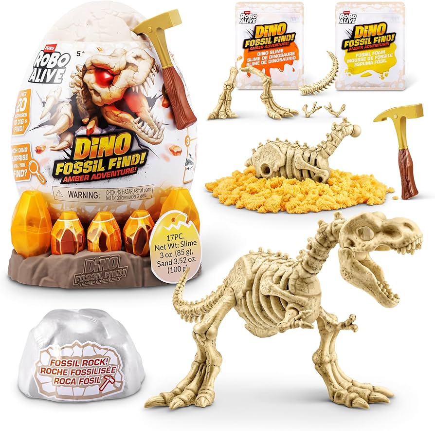 Zuru Robo Alive Dino Fossil Find Amber Adventure
