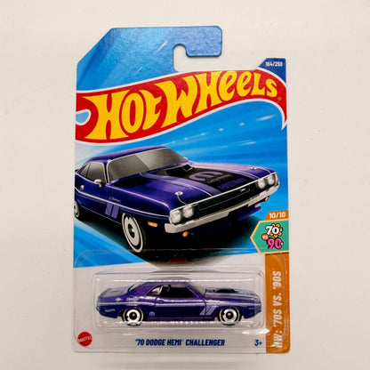 Hot Wheels Set of 4 - 70 Dodge Hemi Challenger, 17 Ford F-150 Raptor, Supercharged, Cone Shaker 1:64 Die-Cast