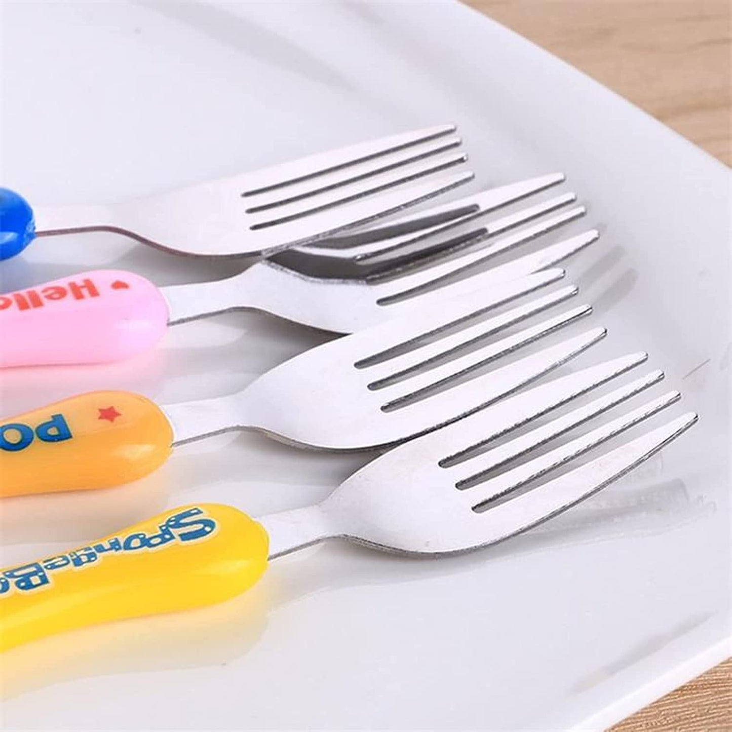 Mumlove Baby Stainless Steel Spoon & Fork Set – BPA Free 2 Pc Cutlery for Kids 6M+