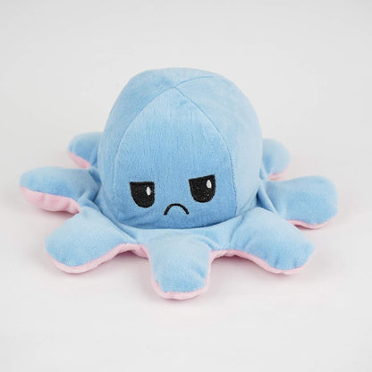 Reversible Mood Octopus Mini Plush Toy — Blue and Pink