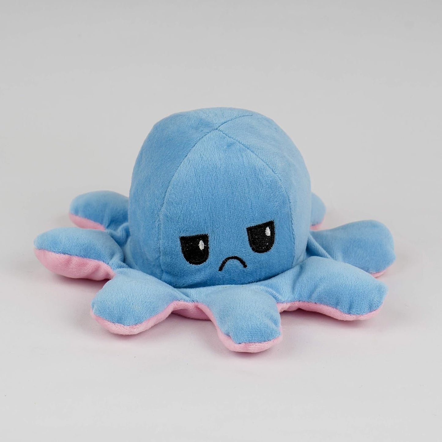 Reversible Mood Octopus Mini Plush Toy — Blue and Pink