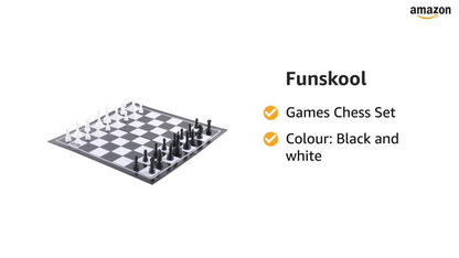 Funskool Chess, Strategy Game, Board Game for Kids, Adults, Families, Educational, Fun, 2 Players, Family Fun, Learning Activity Toy for Childrens, Gift Set for Kid, Ages 7+ Years