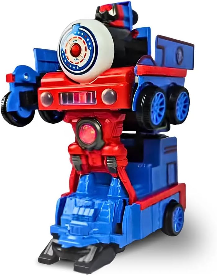 Electric Toy Train that Turns into a Robot with Music and LED Lights - Toy for children aged 3 and up.