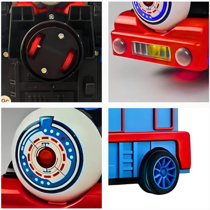 Electric Toy Train that Turns into a Robot with Music and LED Lights - Toy for children aged 3 and up.